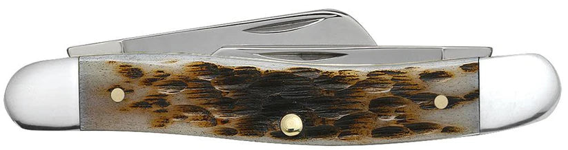 Peach Seed Jig Amber Bone Medium Stockman (00042)