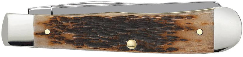 Peach Seed Jig Amber Bone Trapper (00164) (Case)
