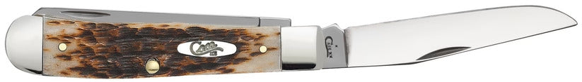 Peach Seed Jig Amber Bone Trapper (00164) (Case)