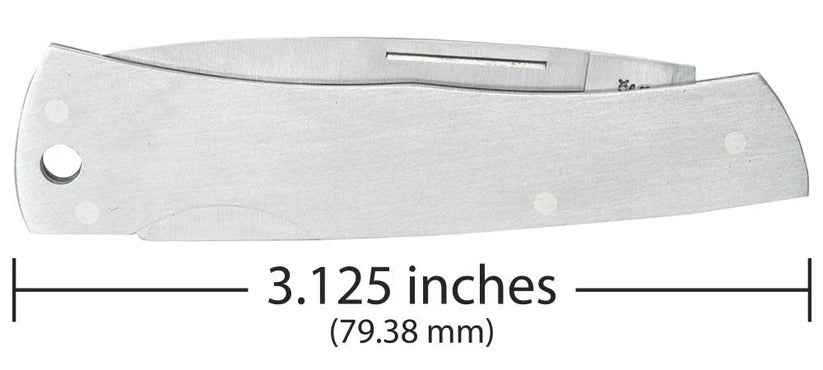 Brushed Stainless Steel Executive Lockback with Lanyard Hole (00004)