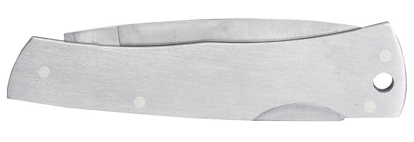 Brushed Stainless Steel Executive Lockback with Lanyard Hole (00004)
