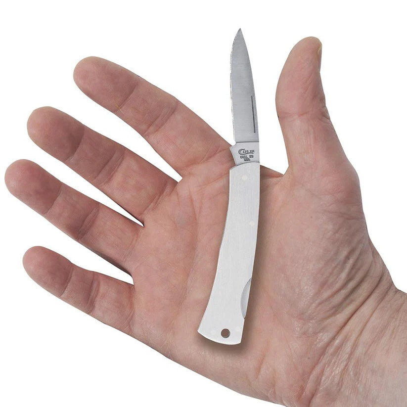 Brushed Stainless Steel Executive Lockback with Lanyard Hole (00004)