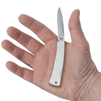 Brushed Stainless Steel Executive Lockback with Lanyard Hole (00004)