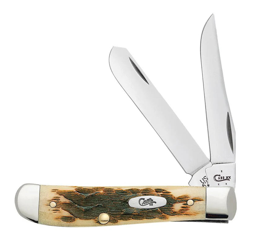Peach Seed Jig Amber Bone Mini Trapper (00013)