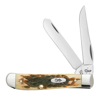 Peach Seed Jig Amber Bone Mini Trapper (00013)