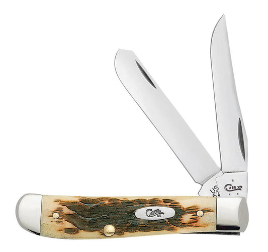 Peach Seed Jig Amber Bone Mini Trapper (00013)
