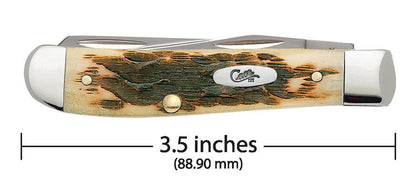 Peach Seed Jig Amber Bone Mini Trapper (00013)