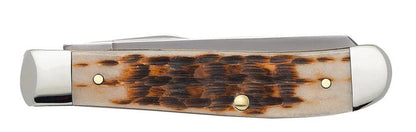 Peach Seed Jig Amber Bone Mini Trapper (00013)