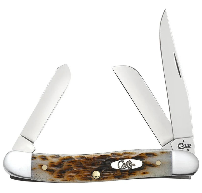 Peach Seed Jig Amber Bone Medium Stockman (00042)