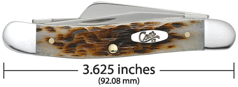 Peach Seed Jig Amber Bone Medium Stockman (00042)