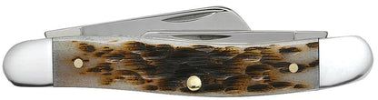 Peach Seed Jig Amber Bone Medium Stockman (00042)