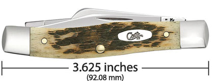 Peach Seed Jig Amber Bone CS Medium Stockman with Pen Blade (00079)