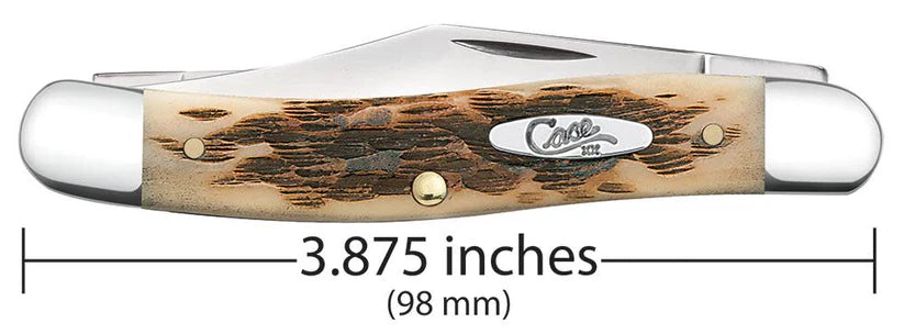 Peach Seed Jig Amber Bone Stockman (00128)