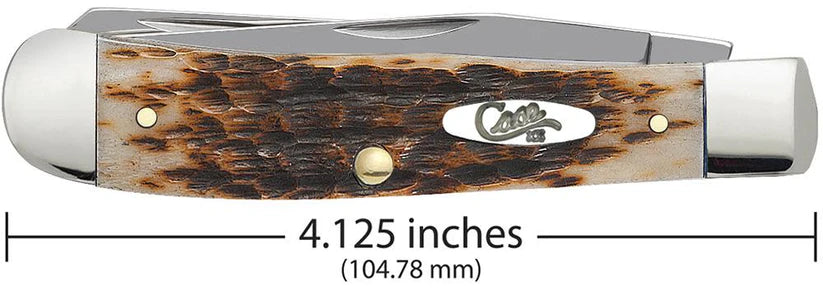 Peach Seed Jig Amber Bone Trapper (00164) (Case)