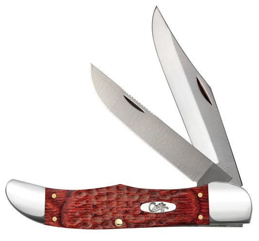 Jigged Dymalux® Rosewood Folding Hunter with Leather Sheath (00189)
