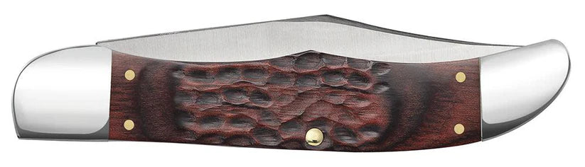 Jigged Dymalux® Rosewood Folding Hunter with Leather Sheath (00189)
