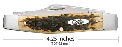 Peach Seed Jig Amber Bone CS Large Stockman (00204)