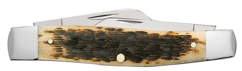 Peach Seed Jig Amber Bone CS Large Stockman (00204)