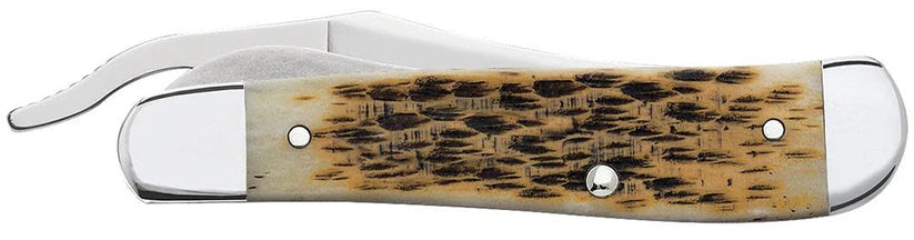 Peach Seed Jig Amber Bone RussLock® (00260) – Case Cutlery