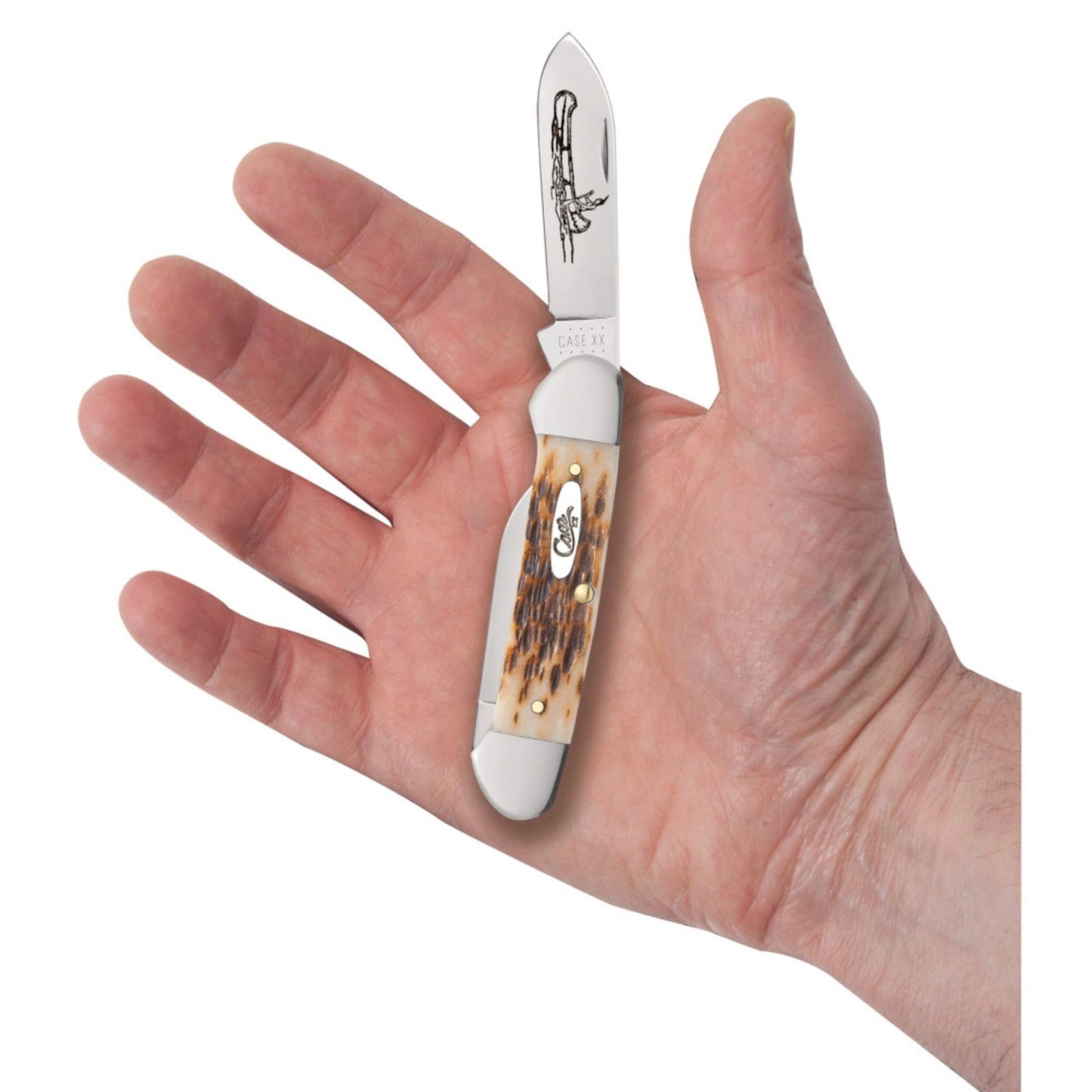 CASE AmberBone Peach Seed Canoe (00263)