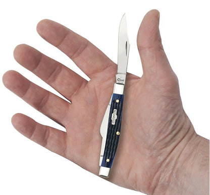 Rogers Corn Cob Jig Blue Bone Medium Stockman with Pen Blade (02806)